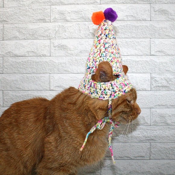 HAND CRAFTED Crochet Party Hat Costume Photo Prop Celebration Birthday - Picture 4 of 11